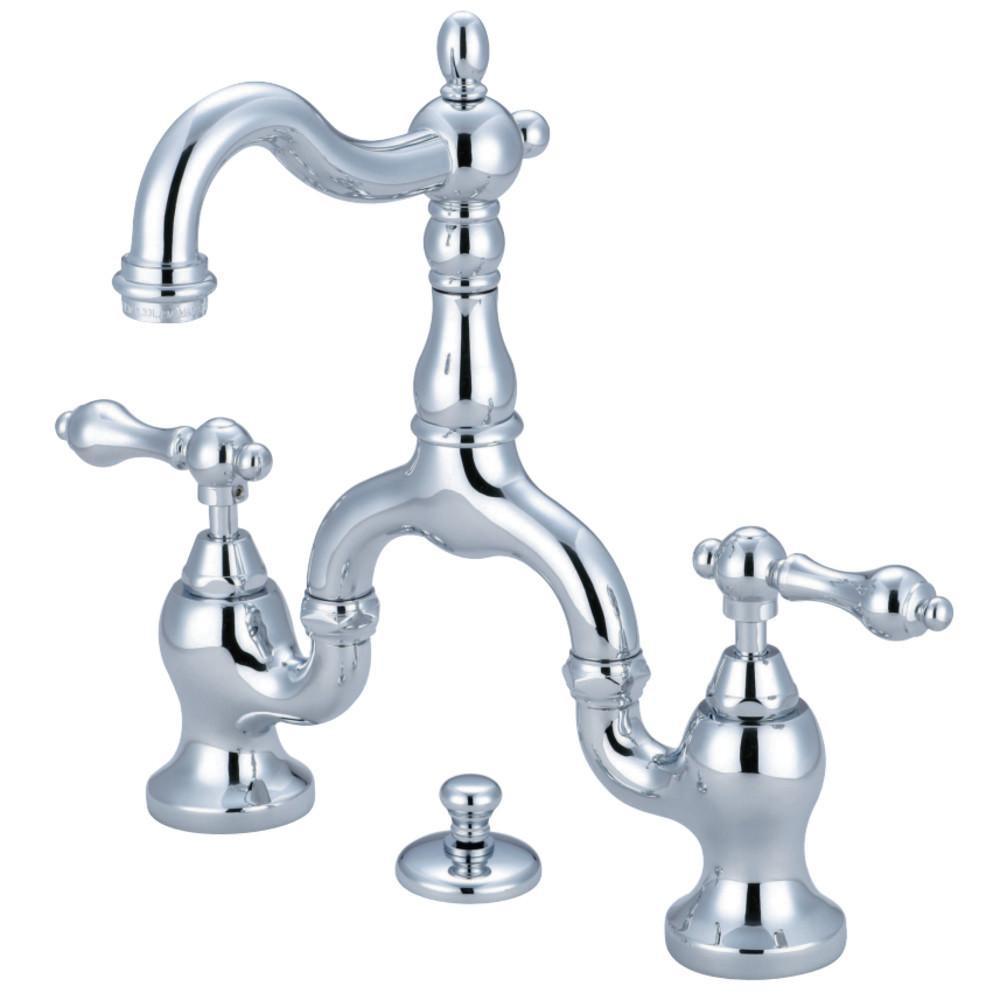 Kingston Brass English Country Bridge Bathroom Faucet Polished Chrome