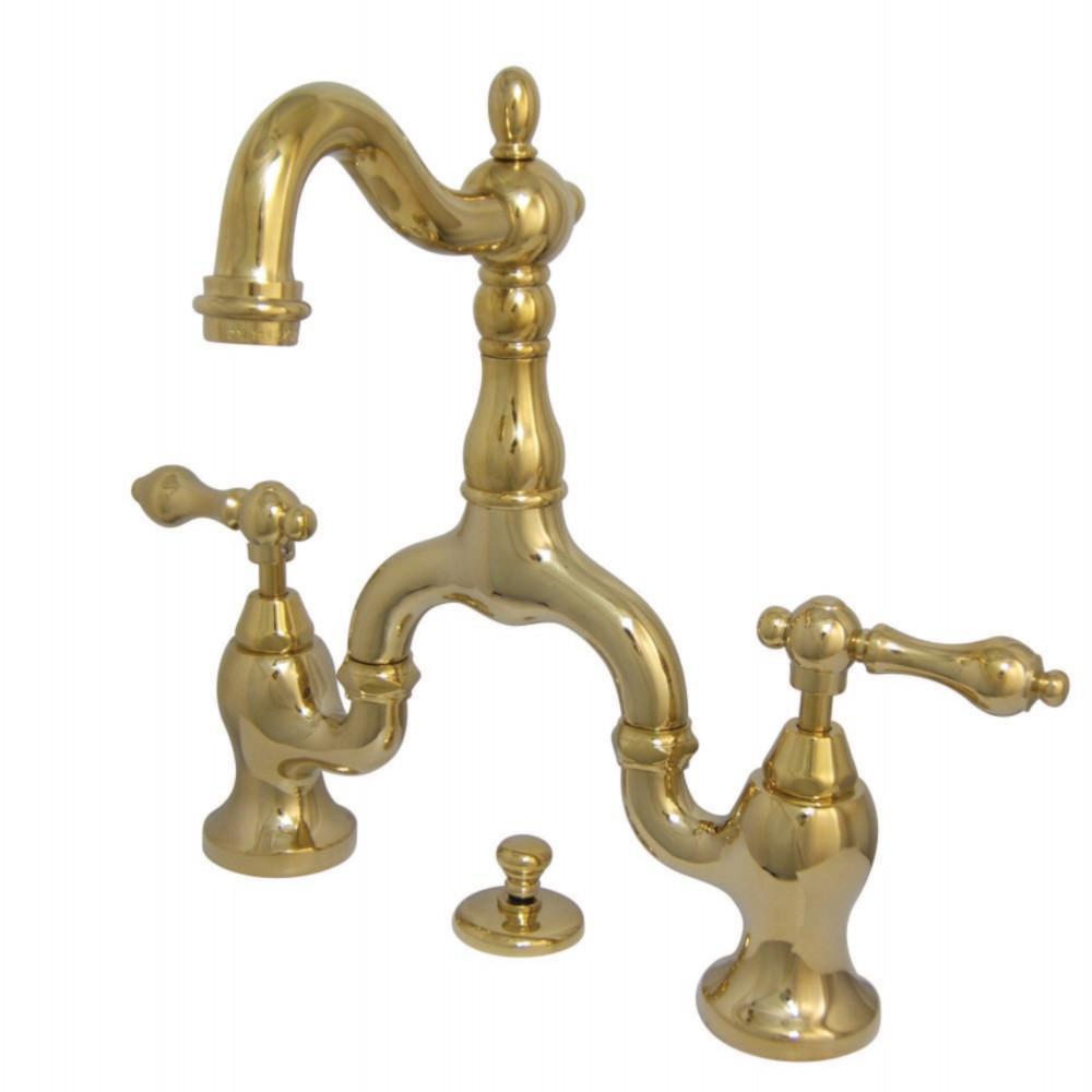 Kingston Brass English Country Bridge Bathroom Faucet Polished Brass
