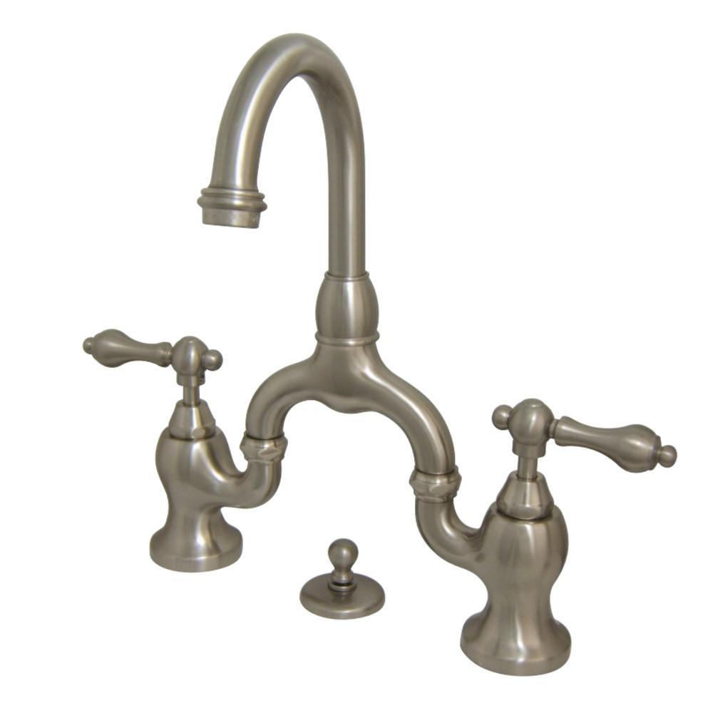 Kingston Brass English Country Bridge Bathroom Faucet Brushed Nickel