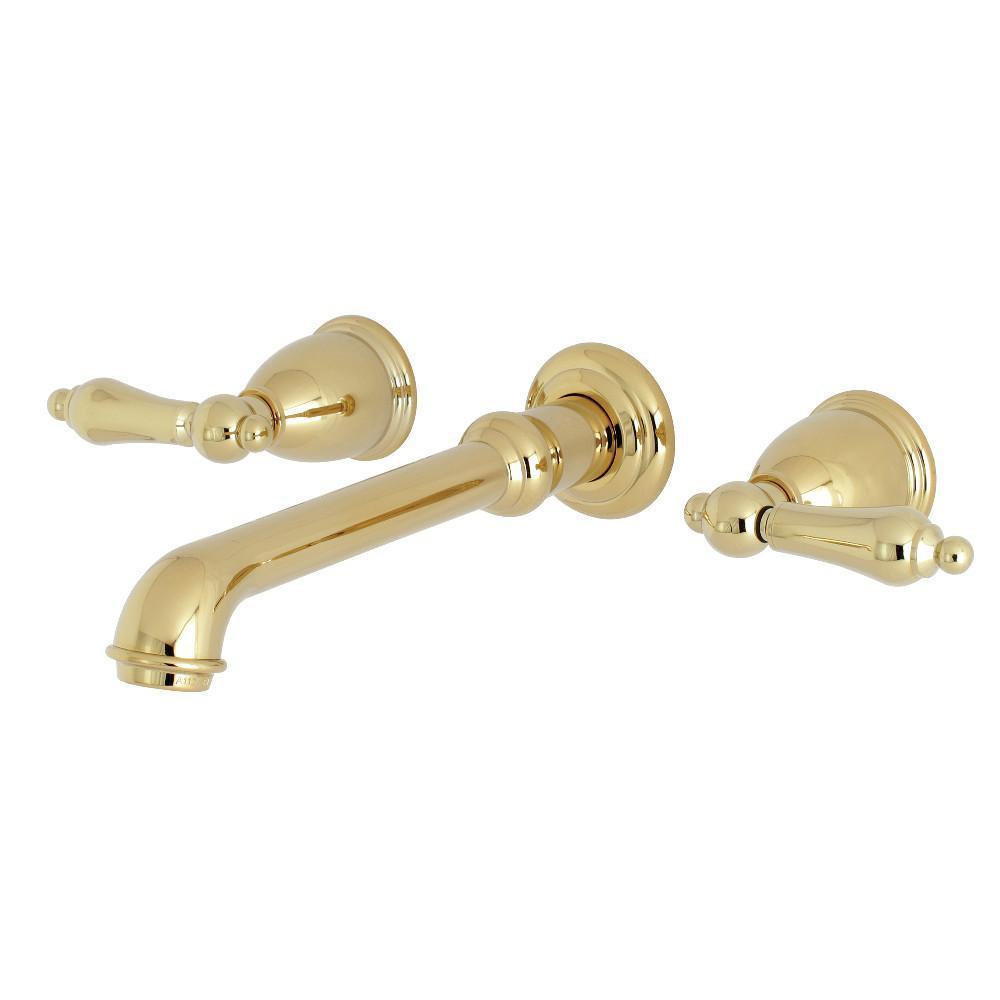 Kingston Brass English Country Wall-Mount Bathroom Faucet Polished Brass