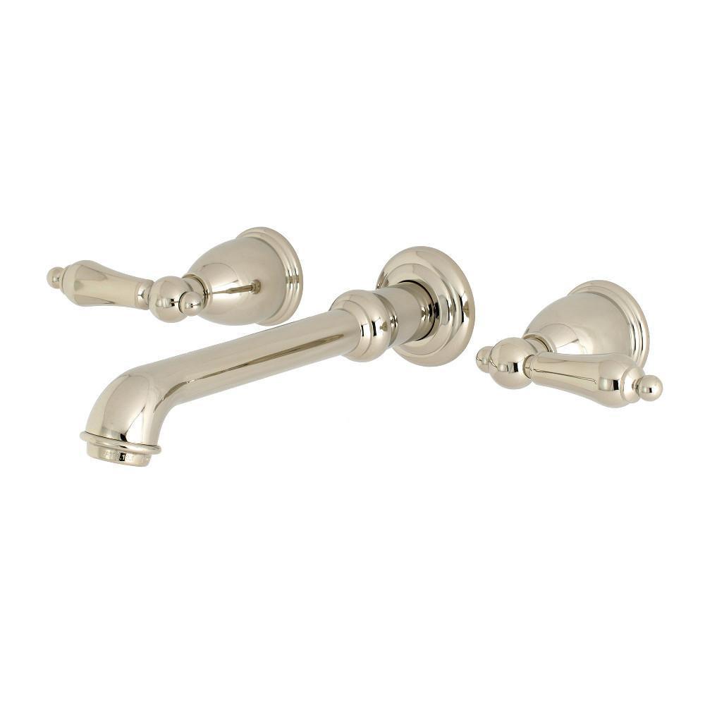 Kingston Brass English Country Wall-Mount Bathroom Faucet Polished Nickel