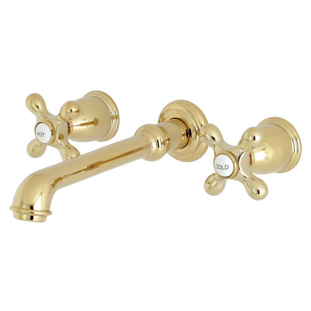 Kingston Brass English Country Wall-Mount Bathroom Faucet Polished Brass