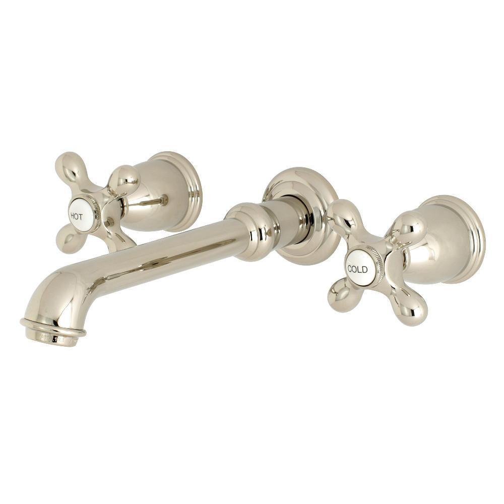 Kingston Brass English Country Wall-Mount Bathroom Faucet Polished Nickel