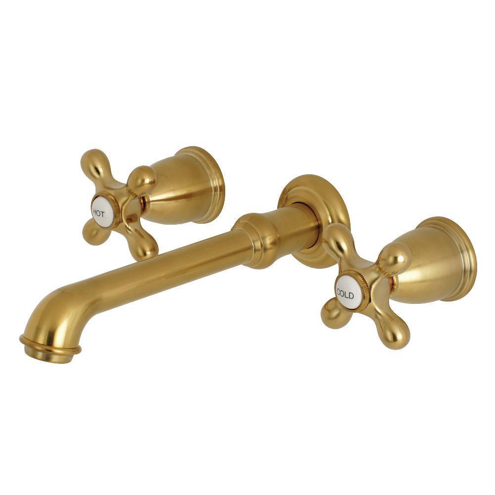 Kingston Brass English Country Wall-Mount Bathroom Faucet Satin Brass