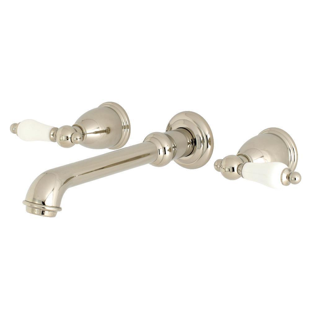 Kingston Brass English Country Wall-Mount Bathroom Faucet Polished Nickel