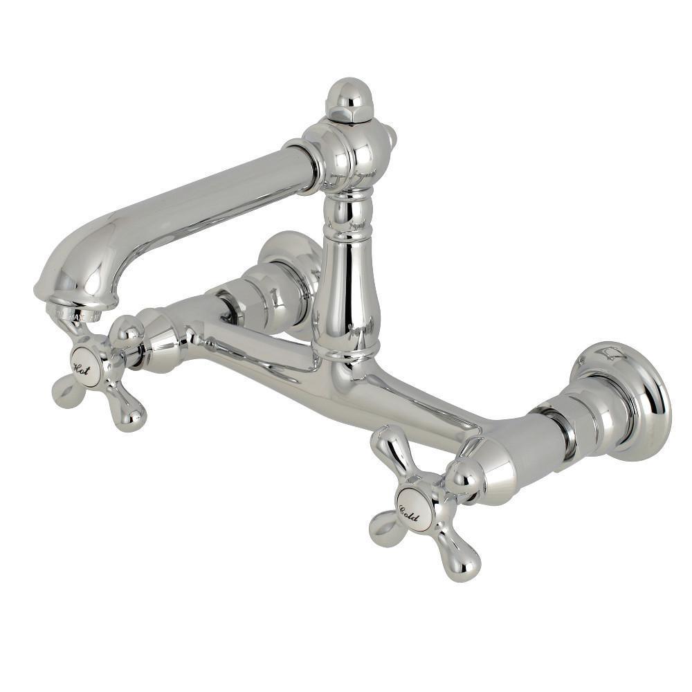 Kingston Brass English Country Wall-Mount Bathroom Faucet Polished Chrome