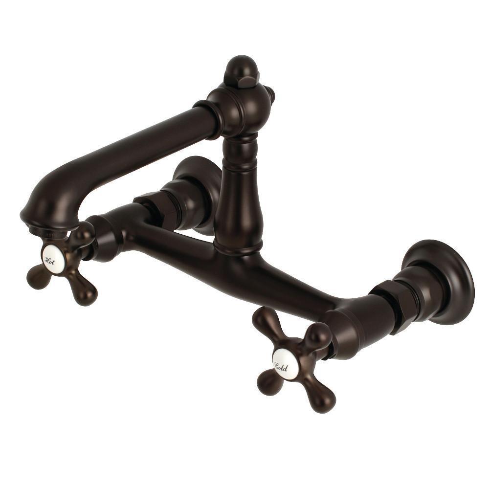 Kingston Brass English Country Wall-Mount Bathroom Faucet Oil Rubbed Bronze