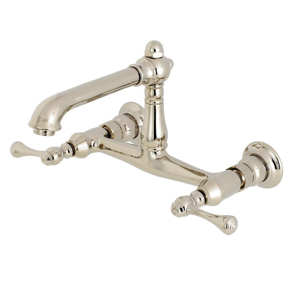 Kingston Brass English Country Wall-Mount Bathroom Faucet Polished Nickel