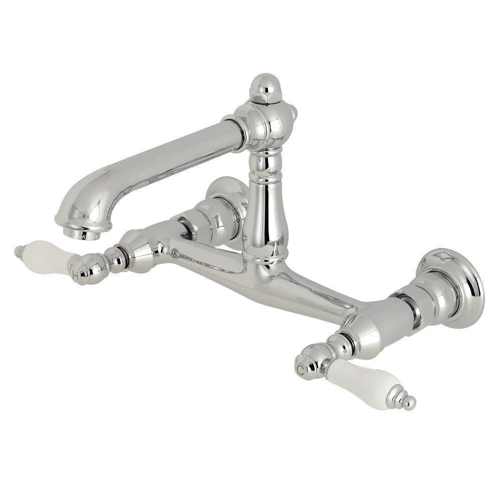 Kingston Brass English Country Wall-Mount Bathroom Faucet Polished Chrome