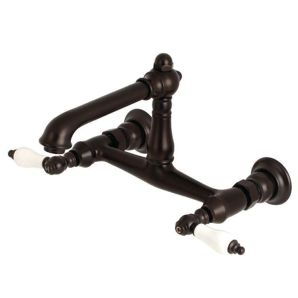 Kingston Brass English Country Wall-Mount Bathroom Faucet Oil Rubbed Bronze