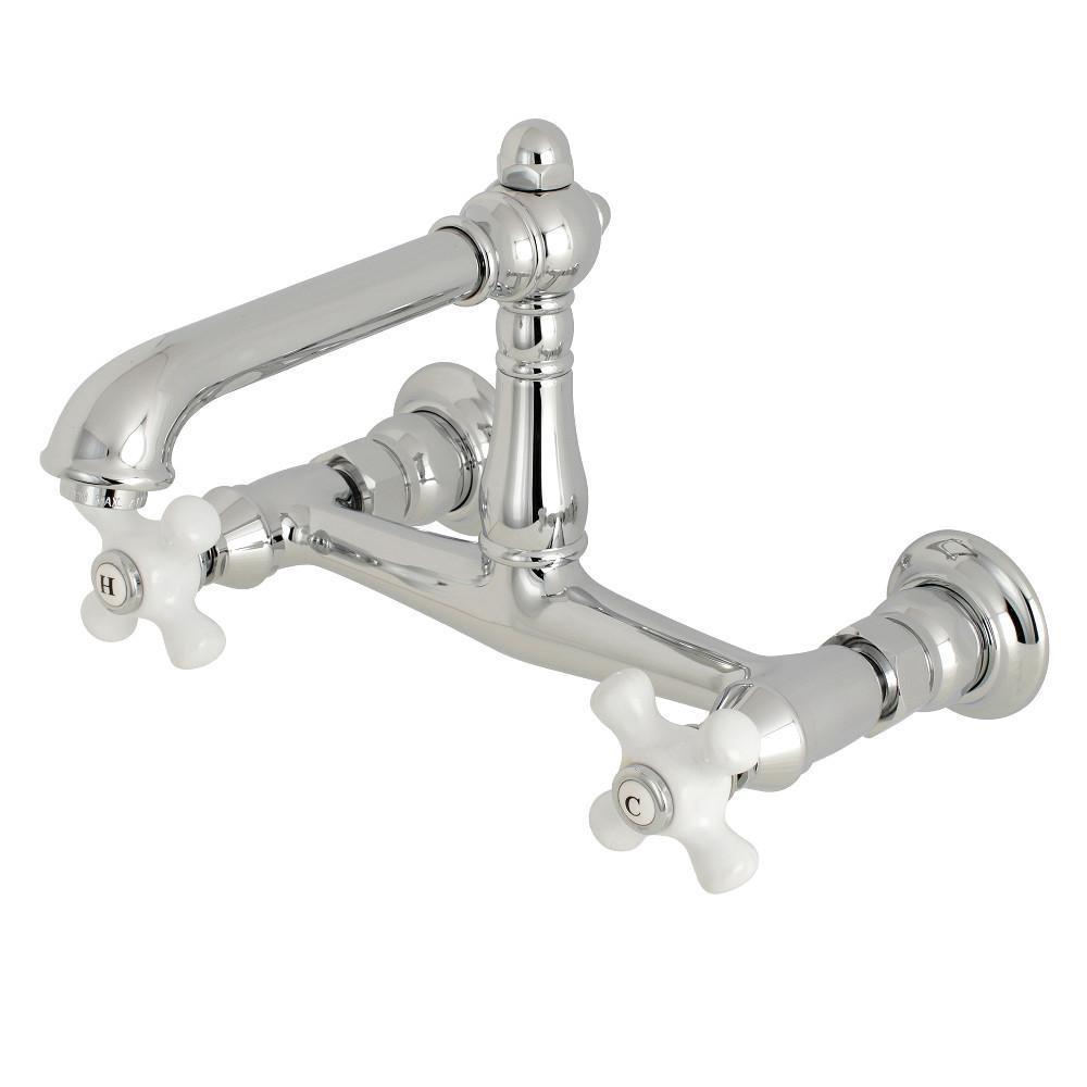 Kingston Brass English Country Wall-Mount Bathroom Faucet Polished Chrome