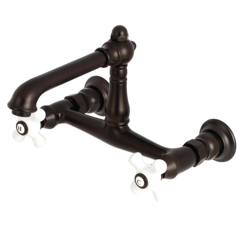 Kingston Brass English Country Wall-Mount Bathroom Faucet Oil Rubbed Bronze