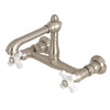 Kingston Brass English Country Wall-Mount Bathroom Faucet Brushed Nickel