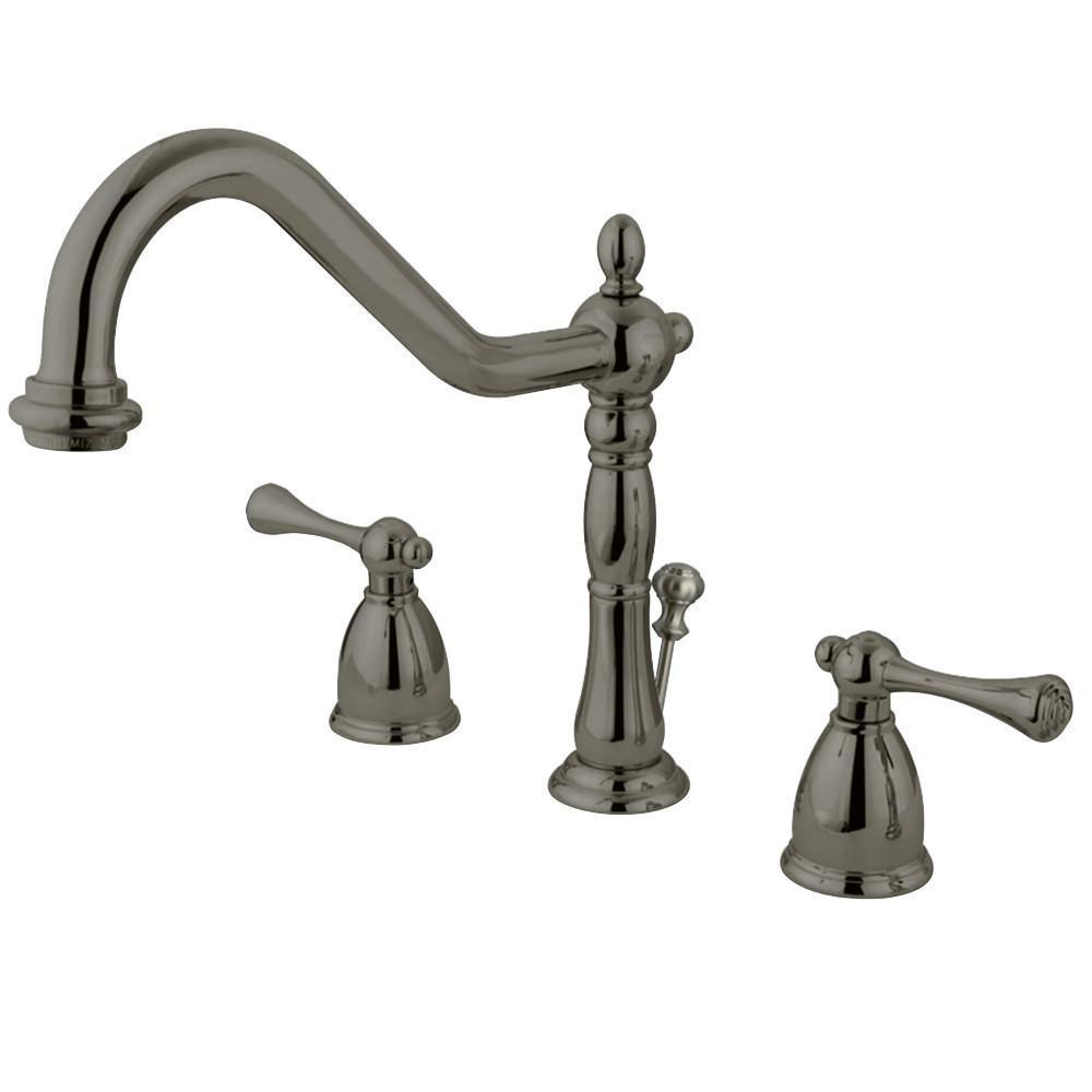 Kingston Brass English Vintage Widespread Bathroom Faucet Brushed Nickel