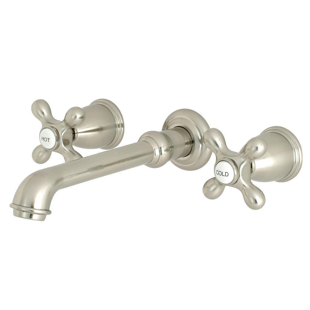 Kingston Brass French Country Wall-Mount Bathroom Faucet Brushed Nickel