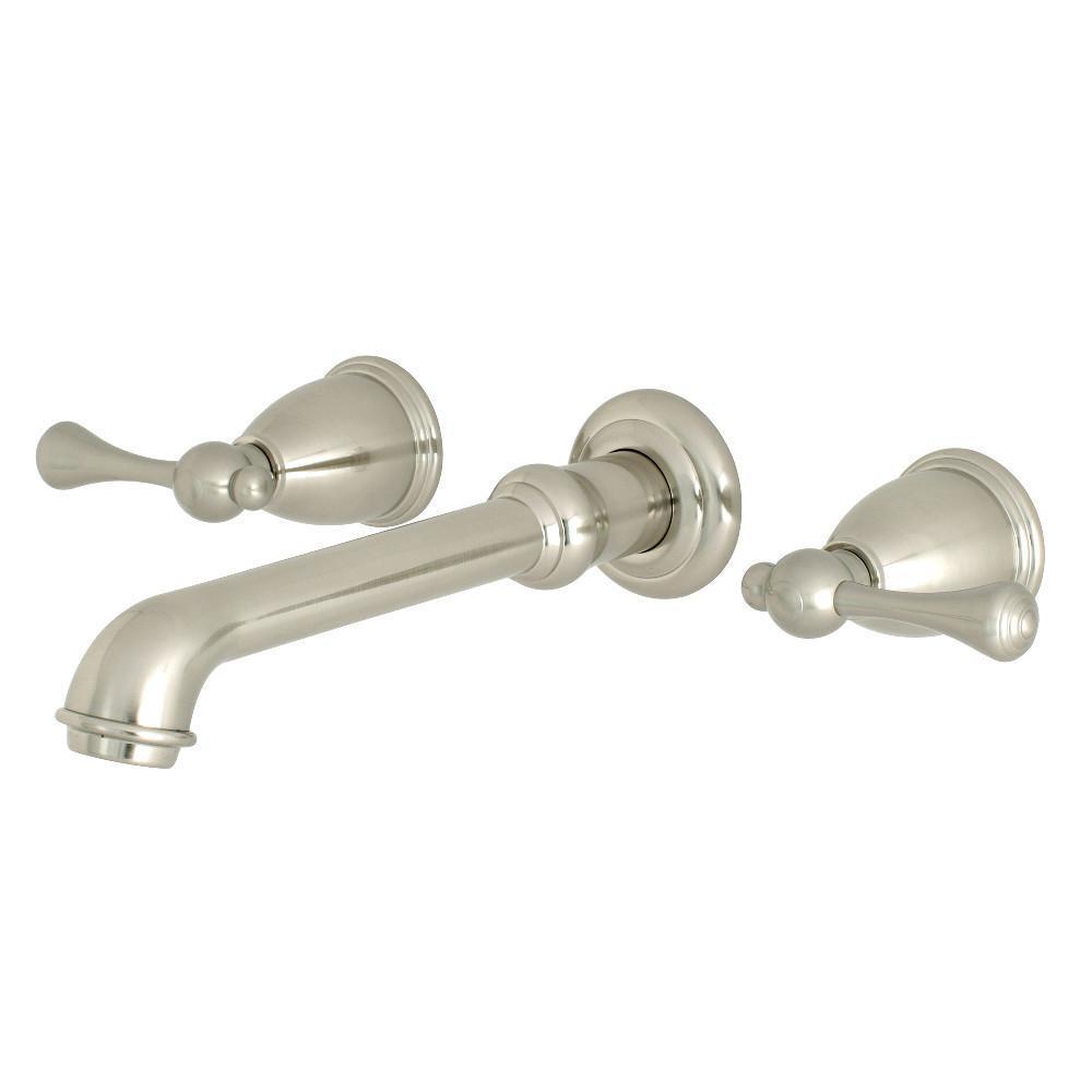 Kingston Brass French Country Wall-Mount Bathroom Faucet Brushed Nickel