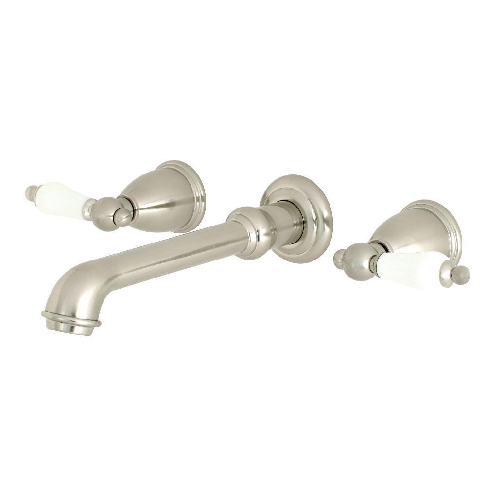 Kingston Brass French Country Wall-Mount Bathroom Faucet Brushed Nickel