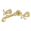 Kingston Brass French Country Wall-Mount Bathroom Faucet Polished Brass