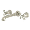 Kingston Brass French Country Wall-Mount Bathroom Faucet Brushed Nickel