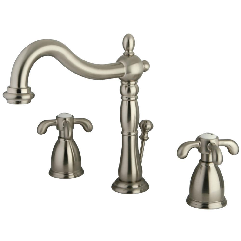 Kingston Brass French Country Widespread Bathroom Faucet Brushed Nickel