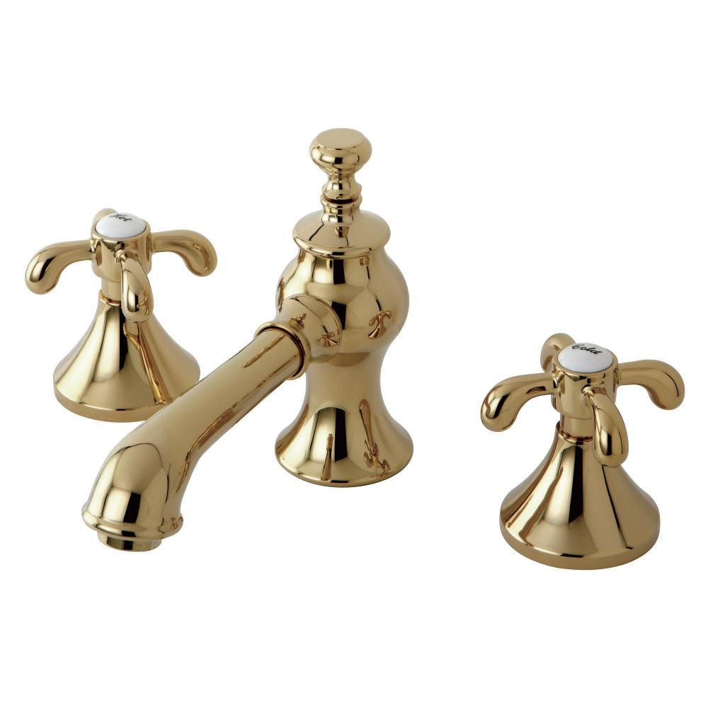 Kingston Brass French Country Widespread Bathroom Faucet Polished Brass