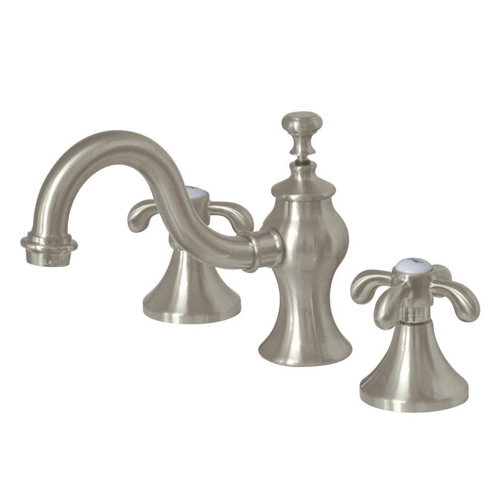 Kingston Brass French Country Widespread Bathroom Faucet Brushed Nickel