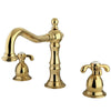 Kingston Brass French Country Widespread Bathroom Faucet Polished Brass