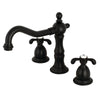 Kingston Brass French Country Widespread Bathroom Faucet Matte Black