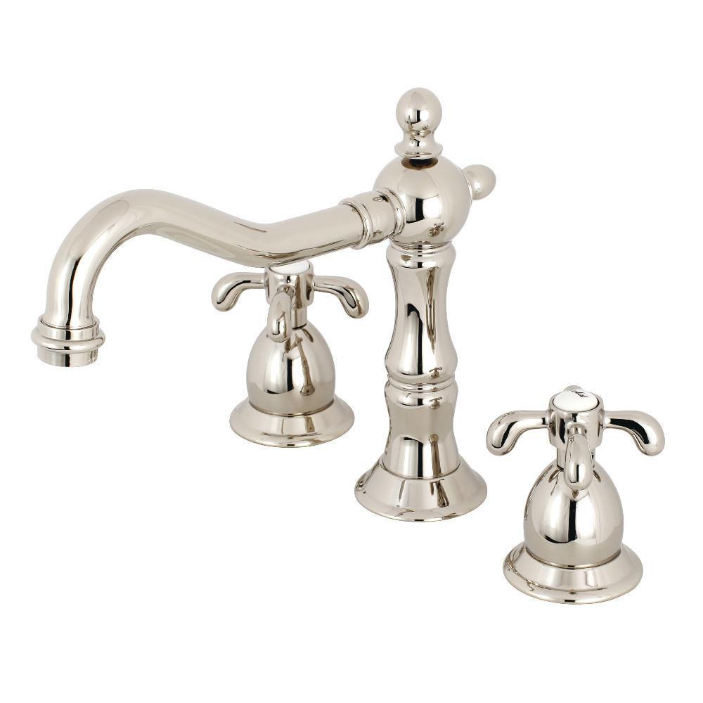 Kingston Brass French Country Widespread Bathroom Faucet Polished Nickel
