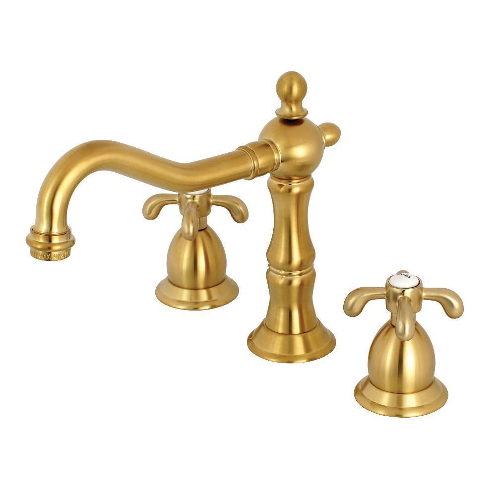 Kingston Brass French Country Widespread Bathroom Faucet Satin Brass