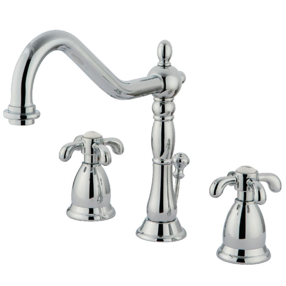 Kingston Brass French Country Widespread Bathroom Faucet Polished Chrome