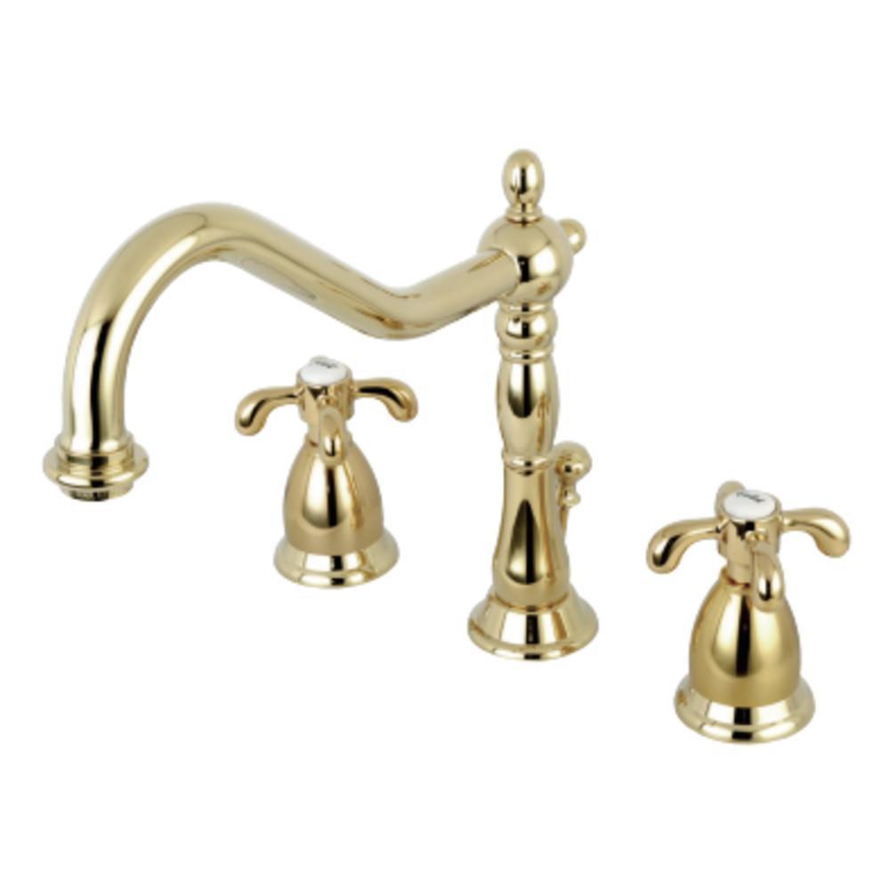 Kingston Brass French Country Widespread Bathroom Faucet Polished Brass