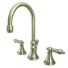 Kingston Brass Governor Widespread Bathroom Faucet Brushed Nickel