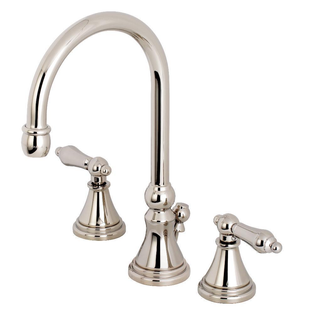 Kingston Brass Governor Widespread Bathroom Faucet Polished Nickel