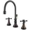 Kingston Brass Governor Widespread Bathroom Faucet Oil Rubbed Bronze