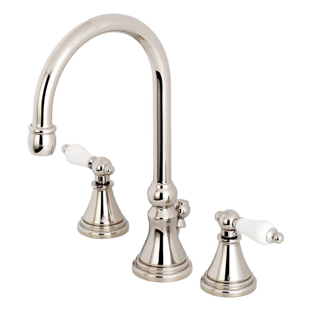 Kingston Brass Governor Widespread Bathroom Faucet Polished Nickel