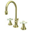 Kingston Brass Governor Widespread Bathroom Faucet Polished Brass