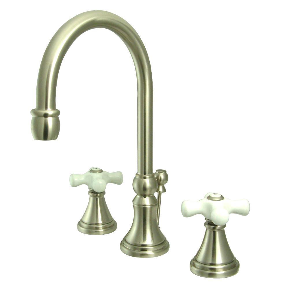 Kingston Brass Governor Widespread Bathroom Faucet Brushed Nickel