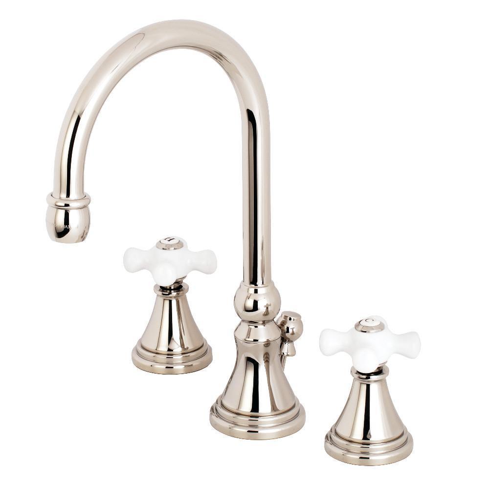 Kingston Brass Governor Widespread Bathroom Faucet Polished Nickel