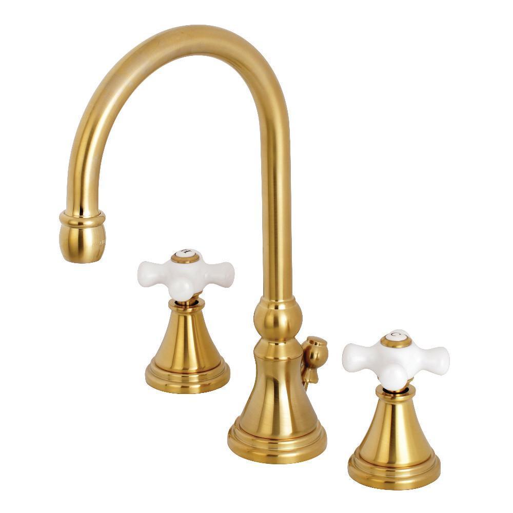 Kingston Brass Governor Widespread Bathroom Faucet Satin Brass