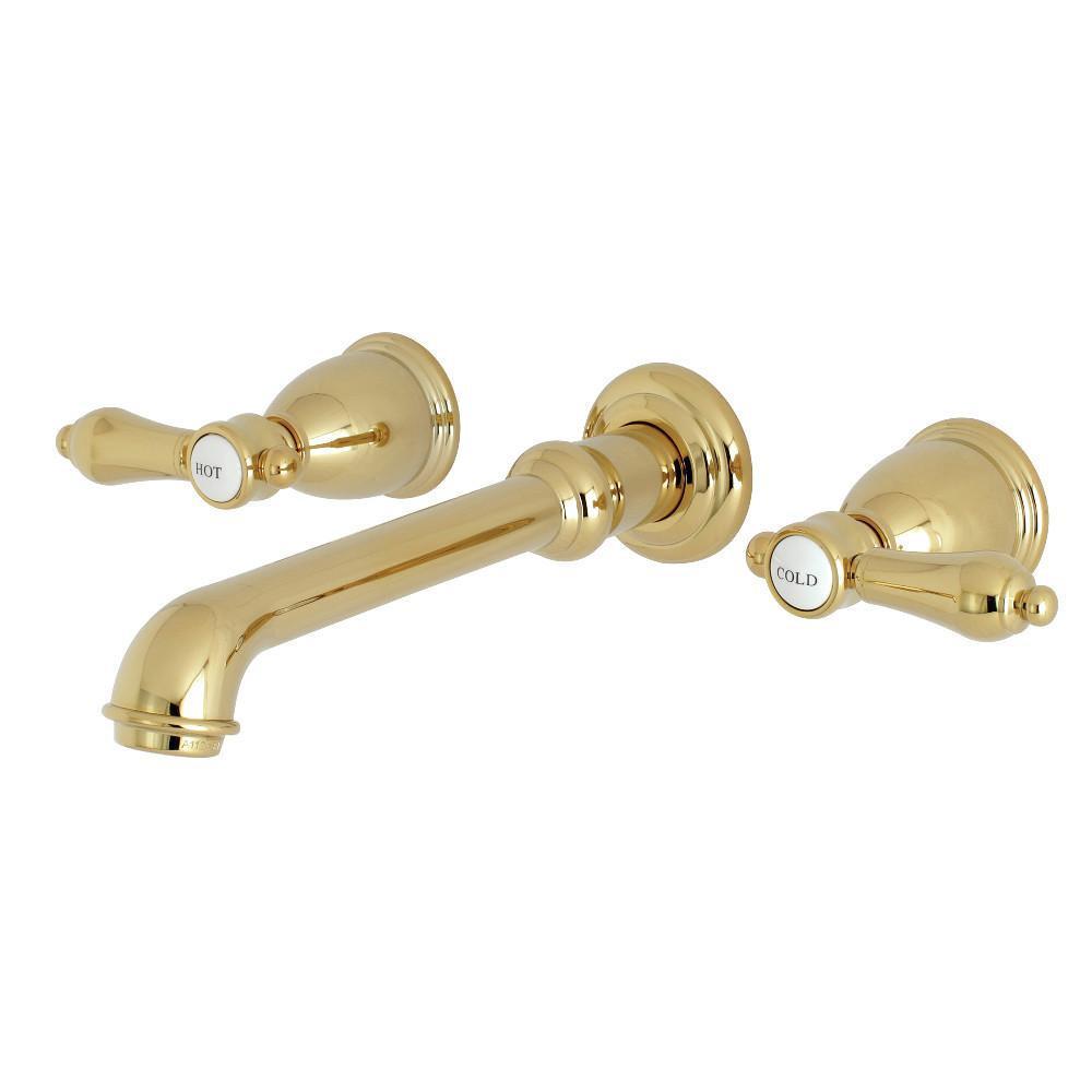 Kingston Brass Heirloom Wall-Mount Bathroom Faucet Polished Brass