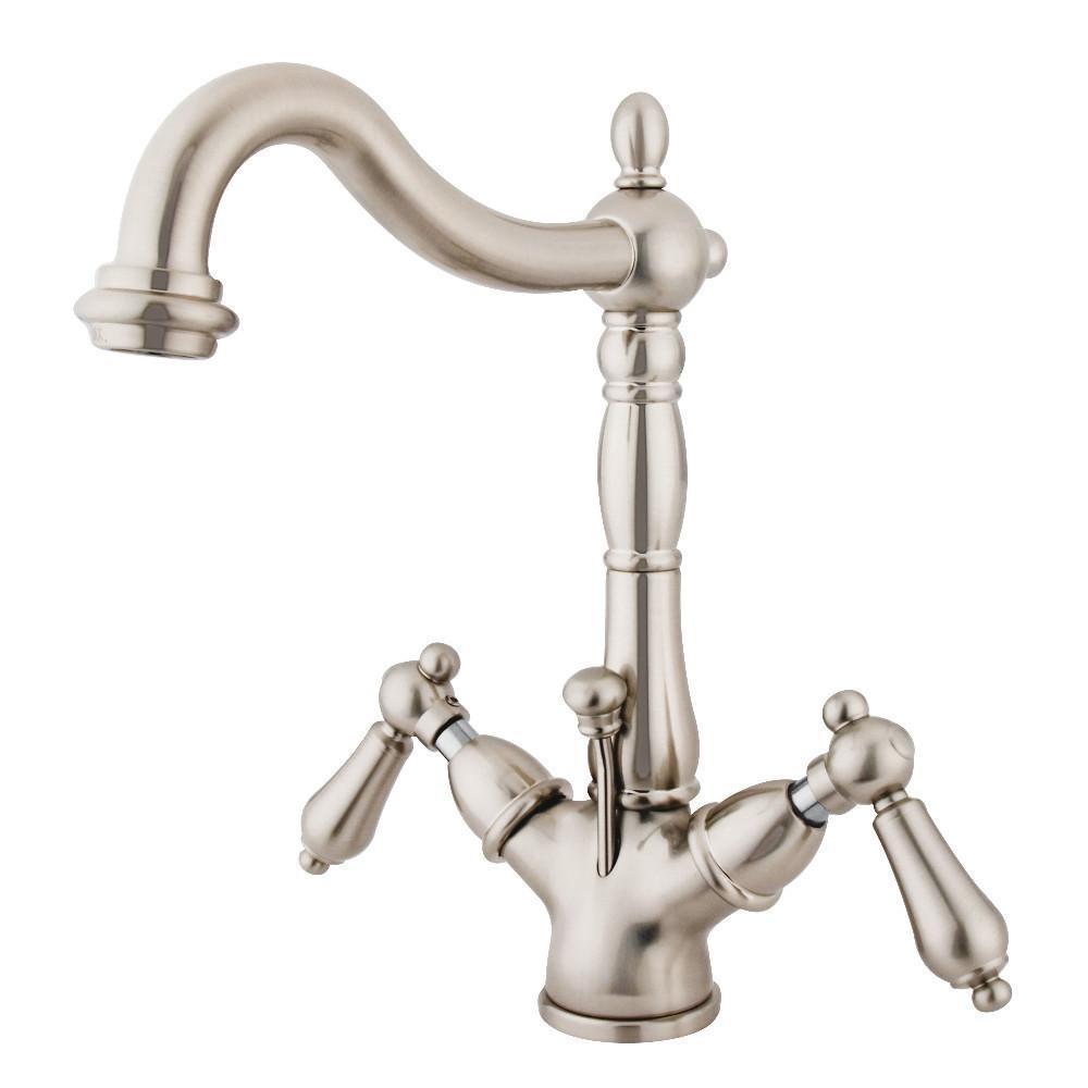 Kingston Brass Heritage 4" Centerset Bathroom Faucet Brushed Nickel