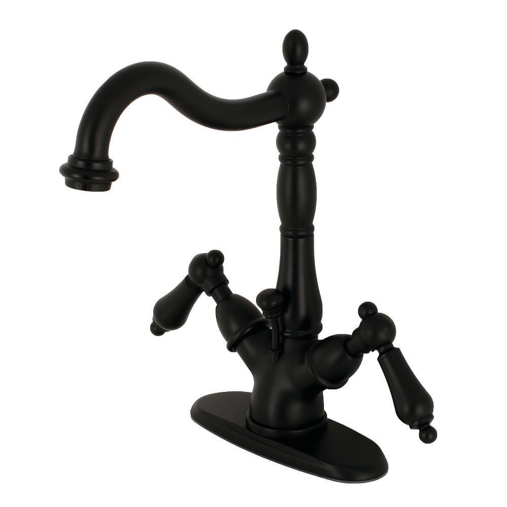 Kingston Brass Heritage 4" Centerset Bathroom Faucet Matte Black