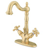 Kingston Brass Heritage 4&quot; Centerset Bathroom Faucet Polished Brass