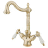 Kingston Brass Heritage 4&quot; Centerset Bathroom Faucet Polished Brass