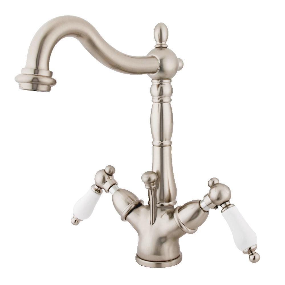 Kingston Brass Heritage 4" Centerset Bathroom Faucet Brushed Nickel