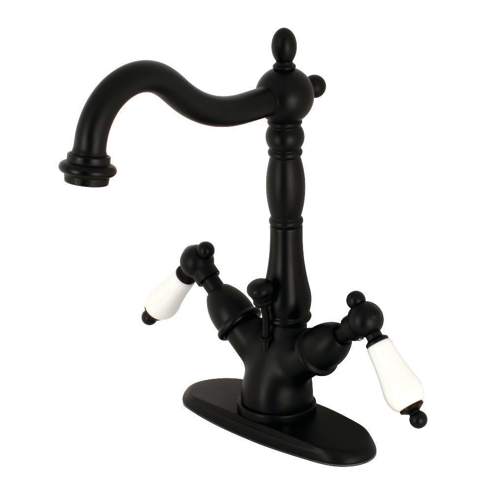Kingston Brass Heritage 4" Centerset Bathroom Faucet Matte Black
