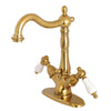 Kingston Brass Heritage 4&quot; Centerset Bathroom Faucet Satin Brass