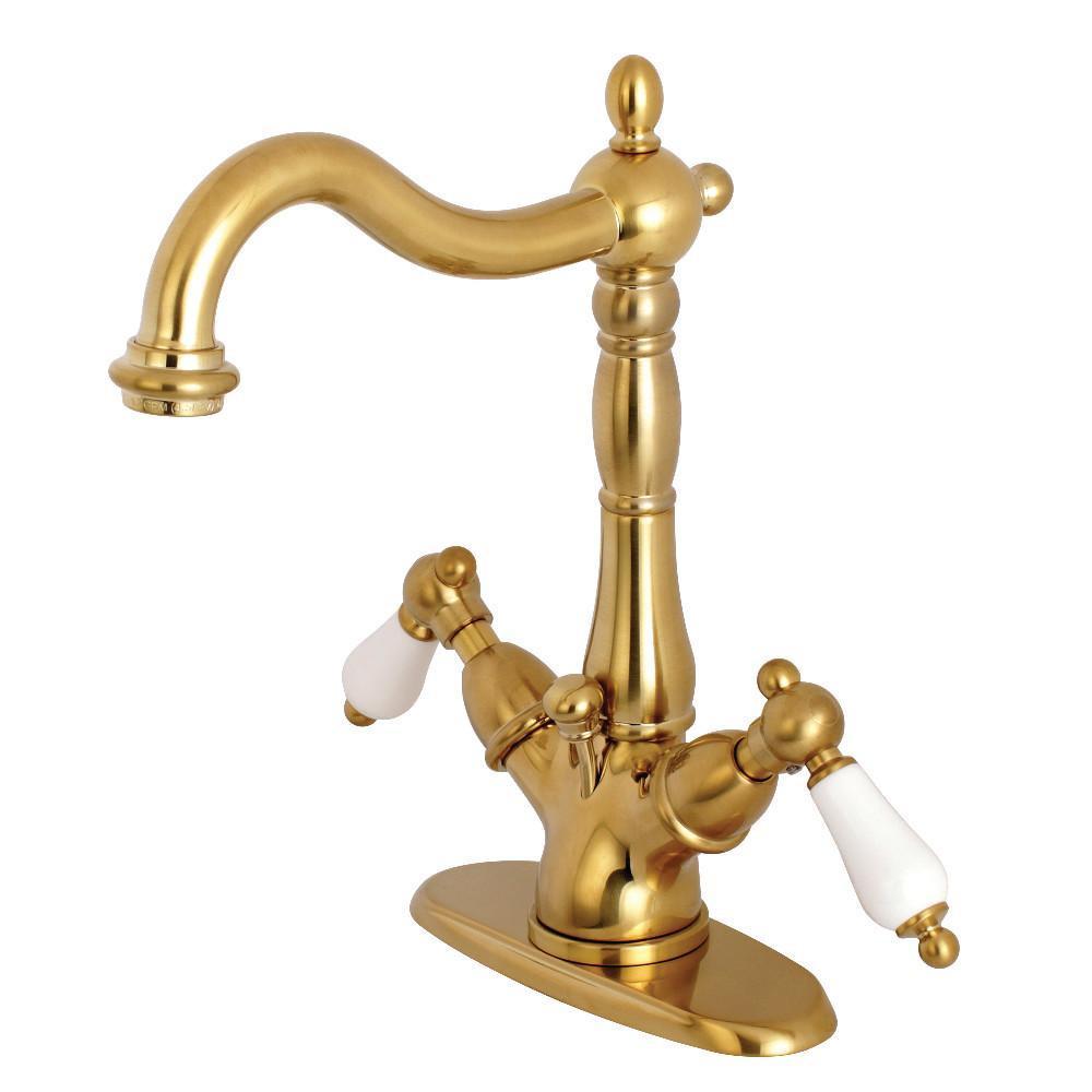 Kingston Brass Heritage 4" Centerset Bathroom Faucet Satin Brass