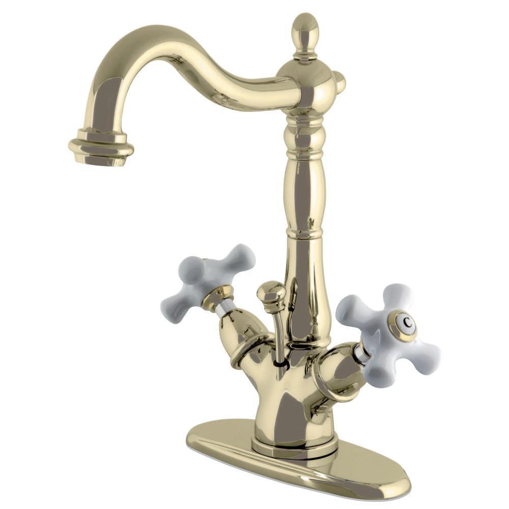 Kingston Brass Heritage 4" Centerset Bathroom Faucet Polished Brass